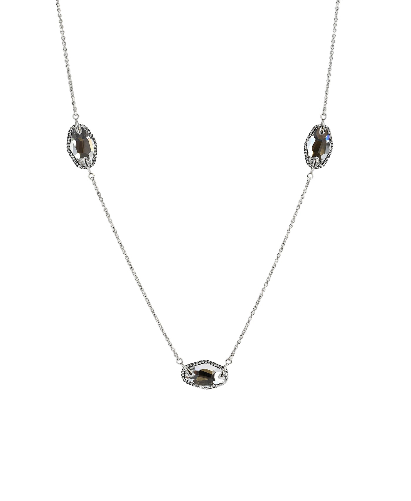 Long Genuine Crystal Necklace image 1