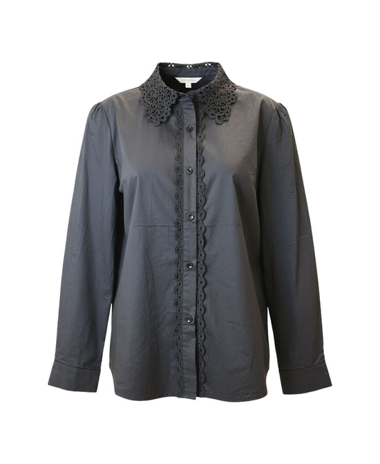 Blouse w/ Crochet Lace Trim view 