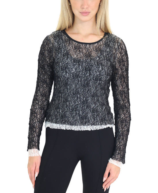 Lace Top w/ Contrast Underlay view 