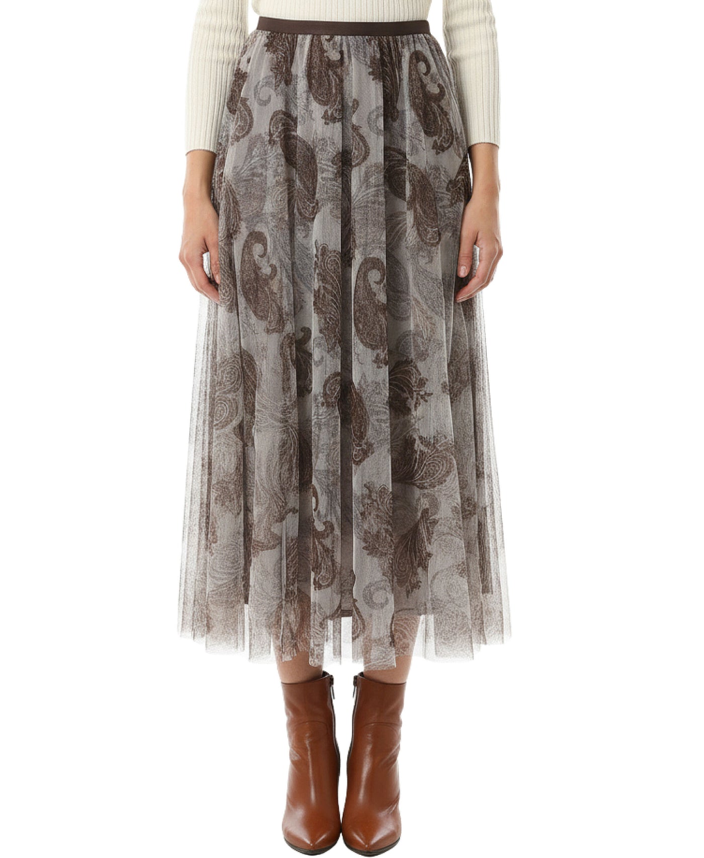Printed Mesh Skirt view 1