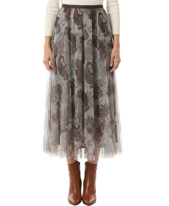 Printed Mesh Skirt view 