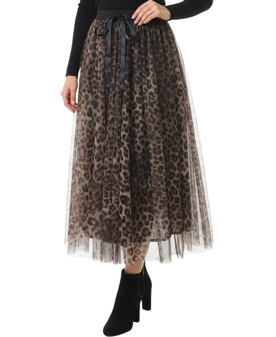 Animal Print Mesh Skirt view 