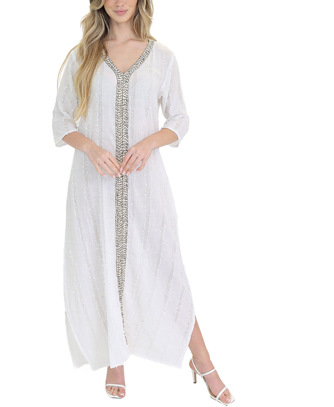 Frayed Maxi Swim Cover-Up view 1