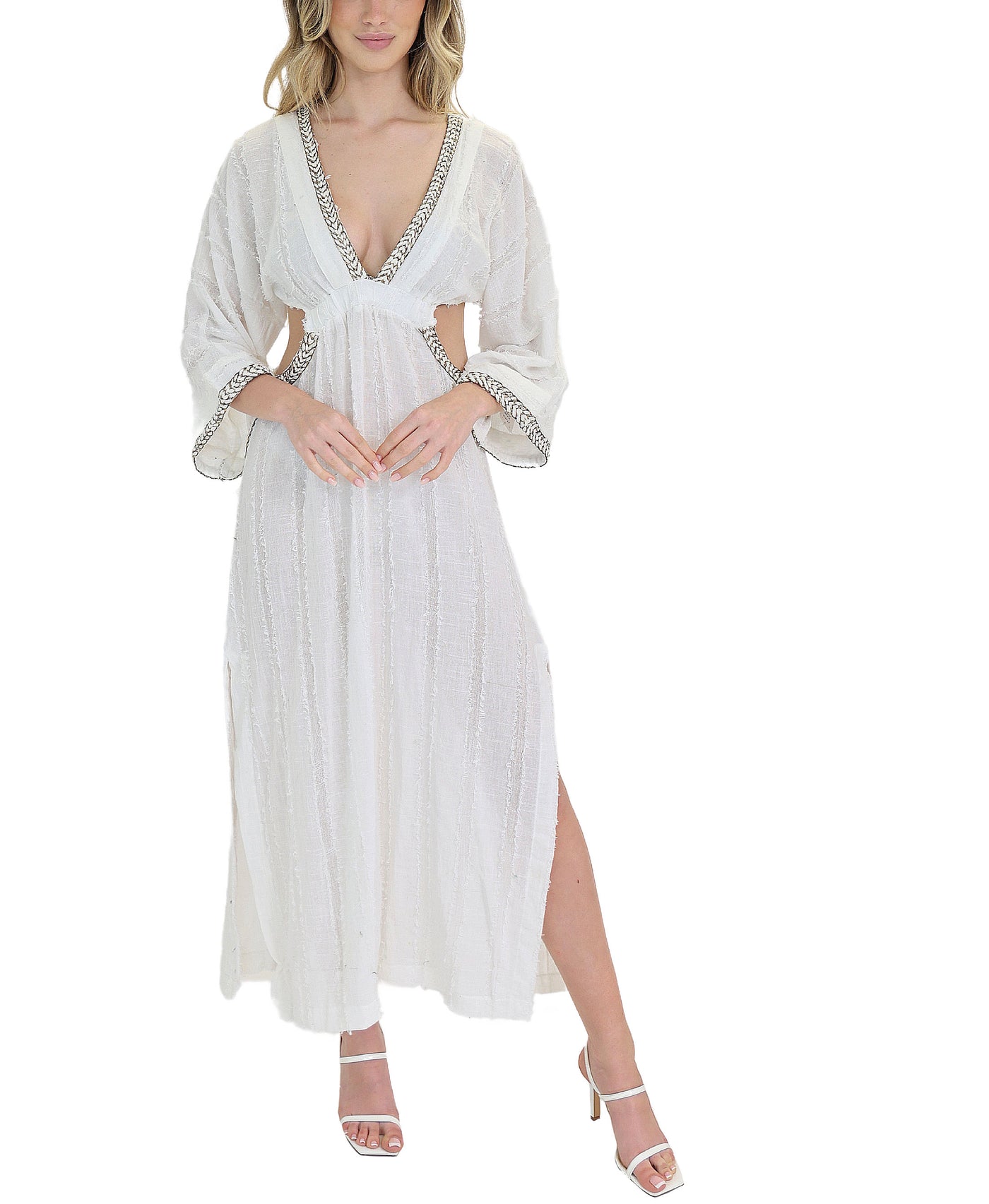 Frayed Cut-Out Swim Cover-Up view 1
