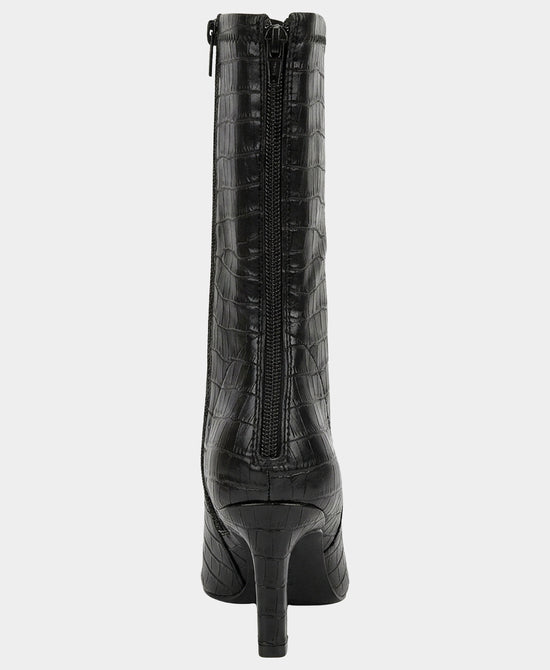 
Faux Leather Croc Print Boot in BLACK view 2