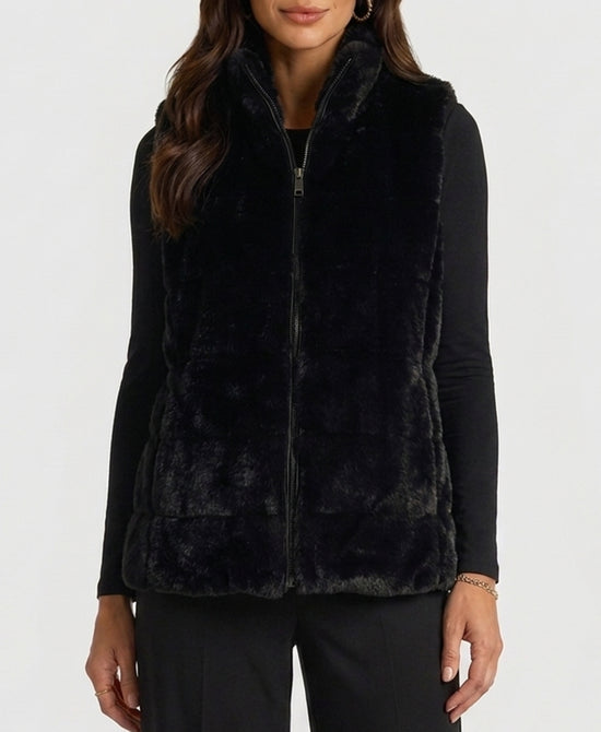 
Faux Fur Vest in BLACK view 1