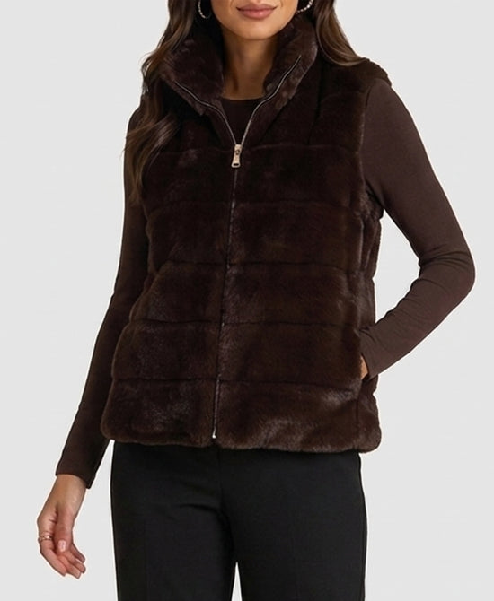 
Faux Fur Vest in BROWN view 1
