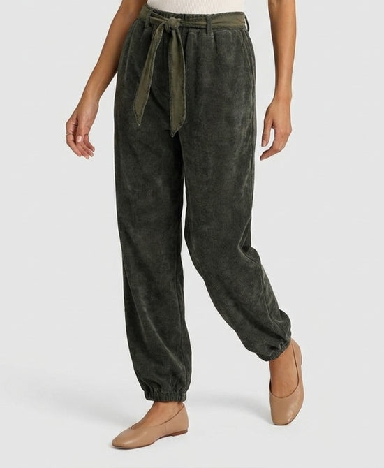 
Chenille Knit Jogger Pants in OLIVE view 1