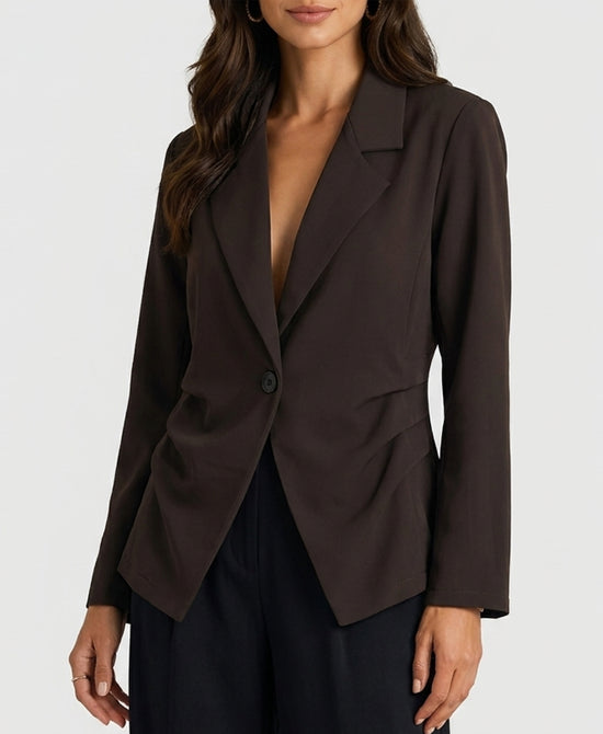 
Blazer w/ Side Pleating Detail in BROWN view 1