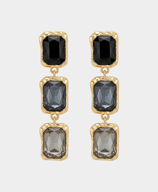 
Rectangle Stone Drop Earrings in BLACK/BLUE/GOLD view 2