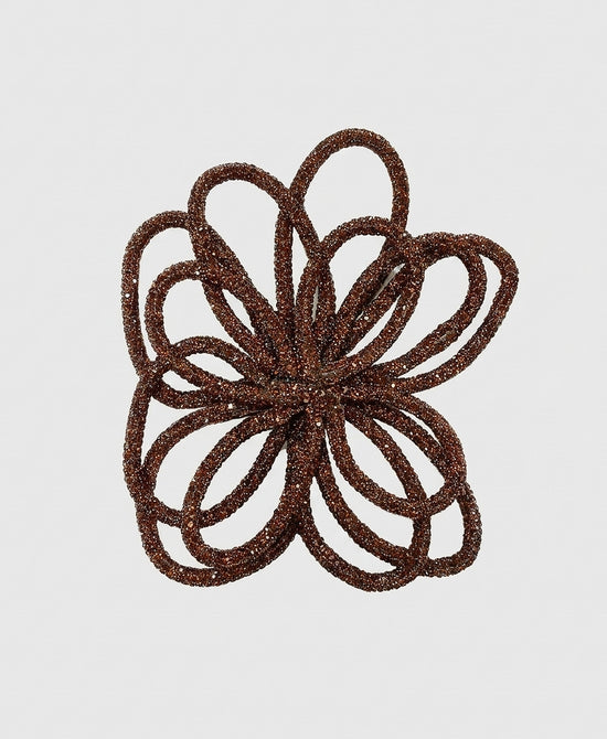 
Crystal Flower Brooch/Hairclip in BROWN view 1