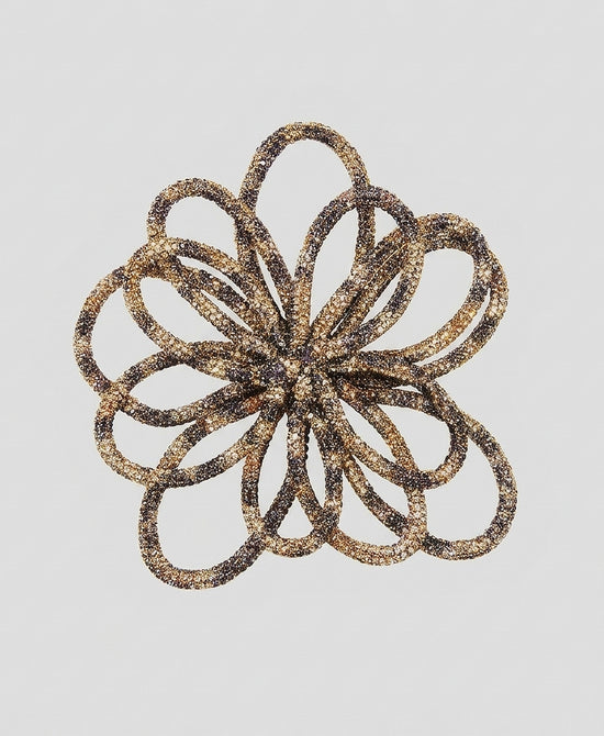 
Leopard Print Crystal Flower Brooch/Hairclip in LEOPARD view 1