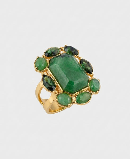 
Natural Stone Ring in GREEN view 2