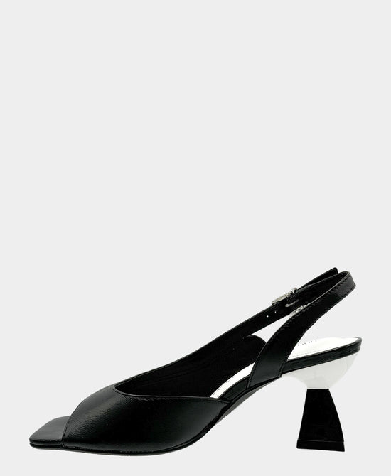 
Leather Heeled Sandal in BLACK view 2