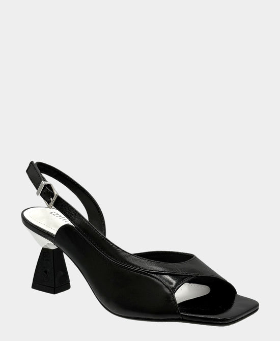 
Leather Heeled Sandal in BLACK view 1