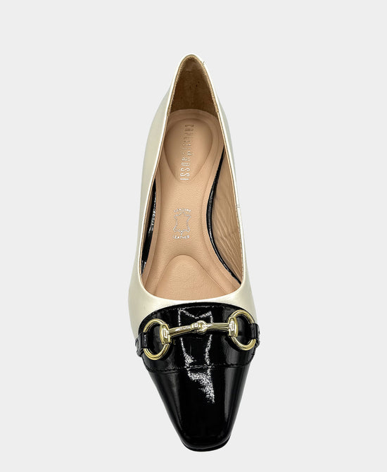 
Leather Pump w/ Metal Detail in LATTE/BLACK view 2