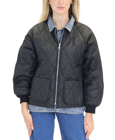 Quilted Jacket w/ Denim Trim image 2