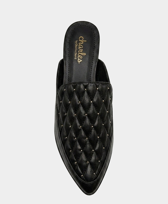 
Quilted Mule w/ Gold Studs in BLACK view 2
