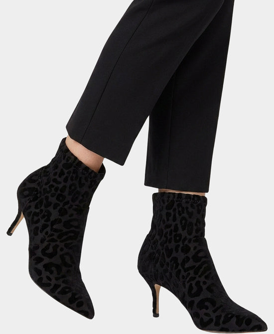 
Velvet Leopard Print Bootie in BLACK view 2