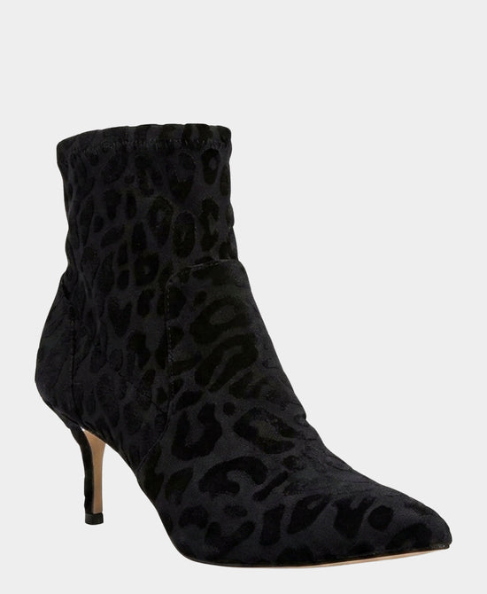 
Velvet Leopard Print Bootie in BLACK view 1
