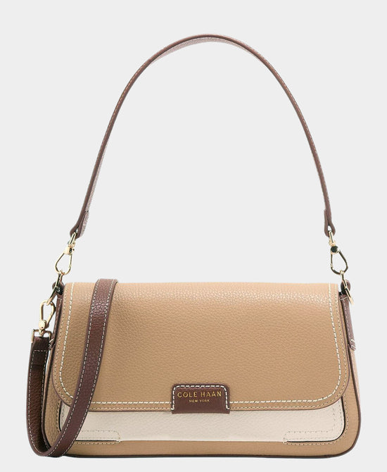 
Leather Shoulder Bag in BEIGE/IVORY view 1