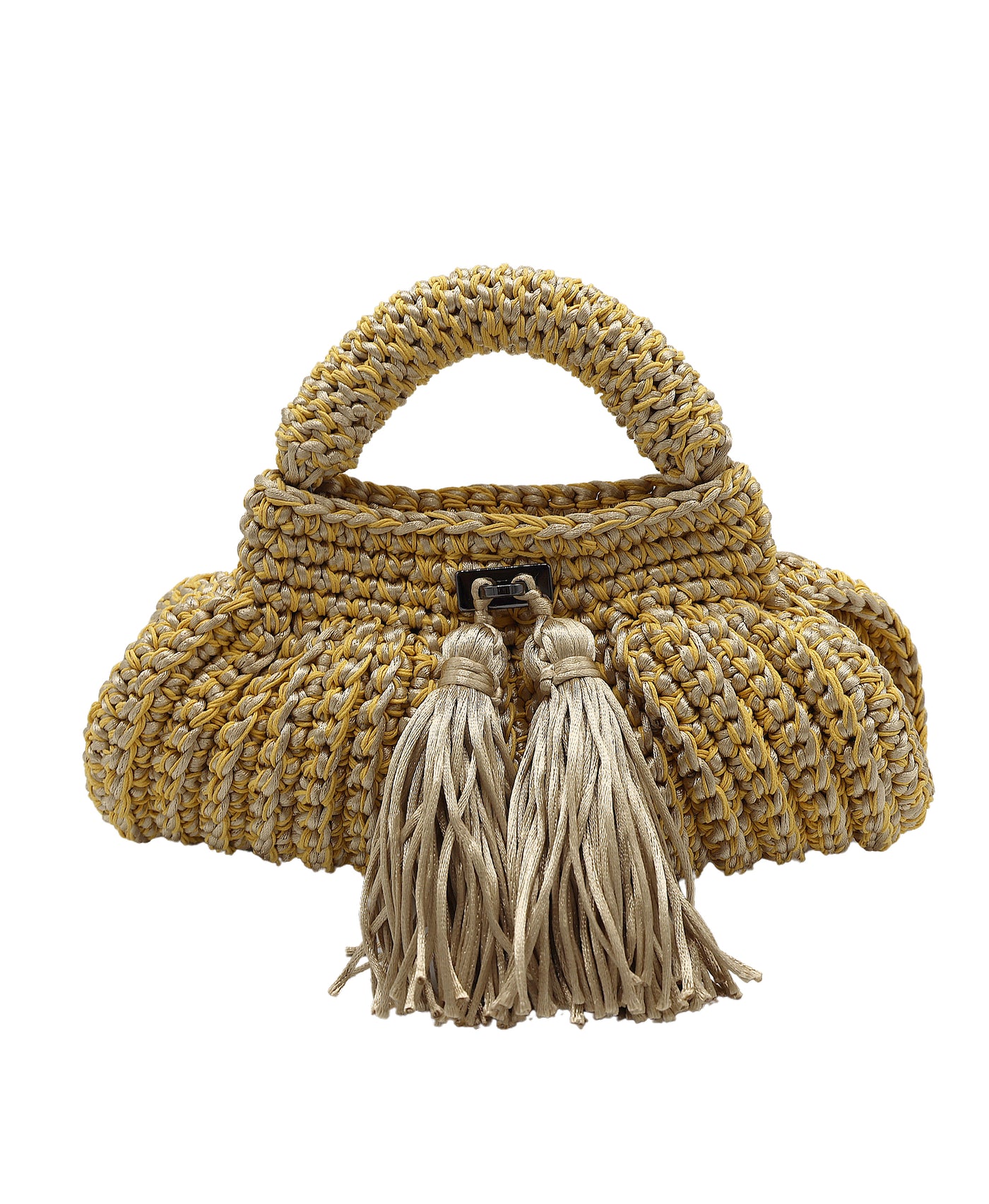 Mini Crochet Clutch/Crossbody Bag w/ Tassels view 1
