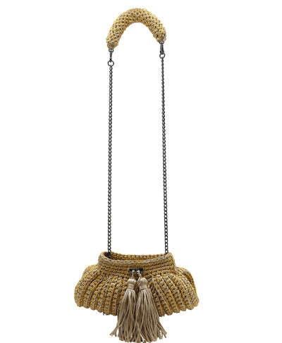 Mini Crochet Clutch/Crossbody Bag w/ Tassels image 2
