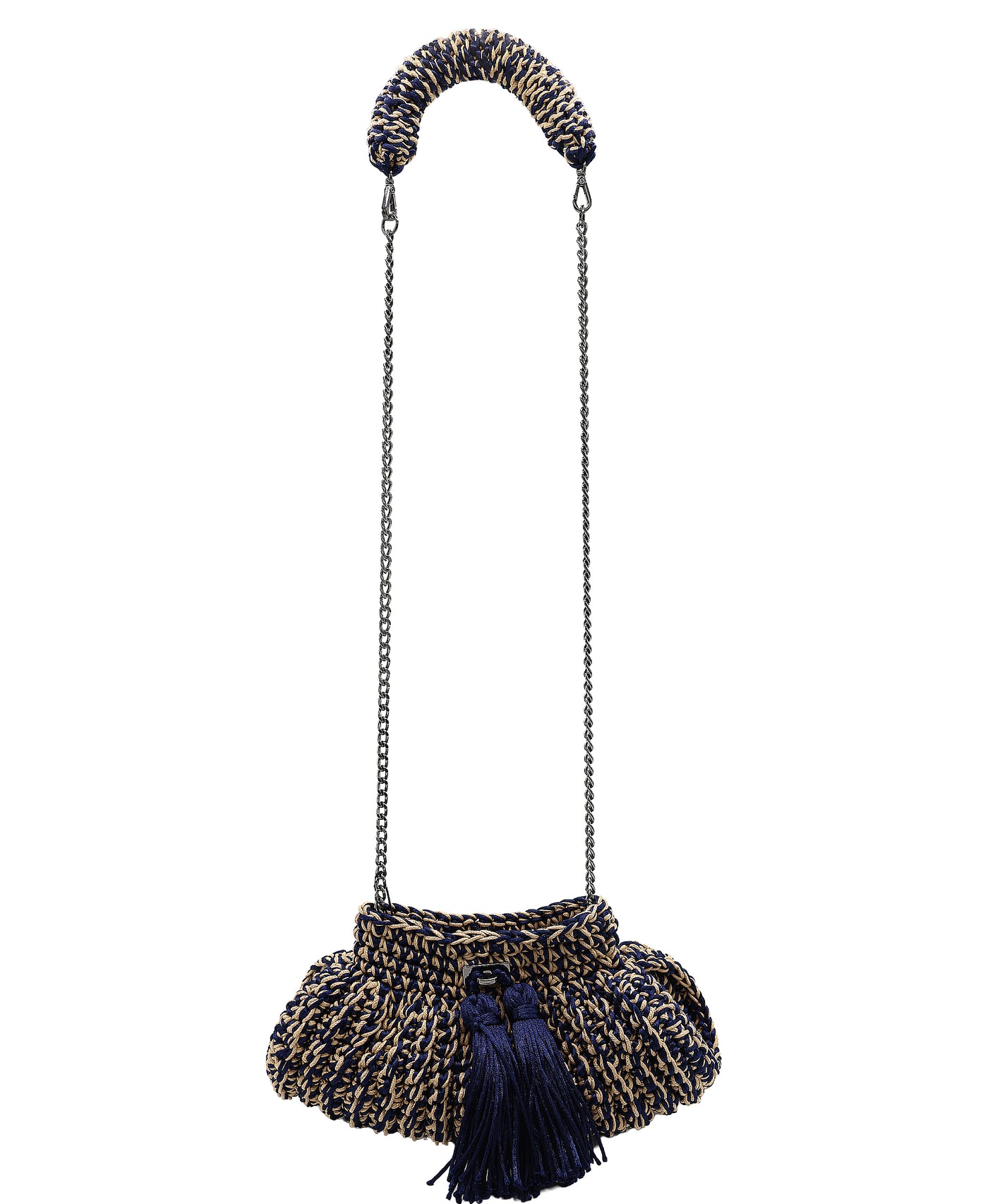 Mini Crochet Clutch/Crossbody Bag w/ Tassels view 2