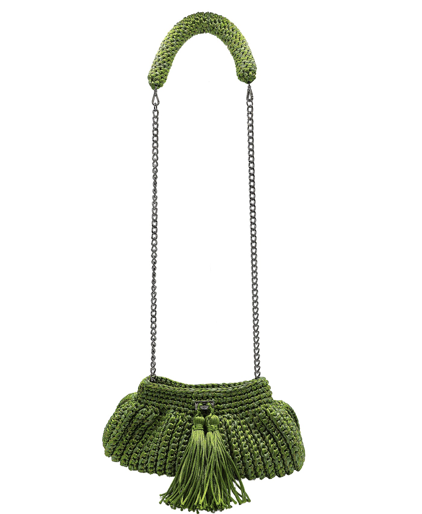 Crochet Clutch/Crossbody Bag w/ Tassels view 2