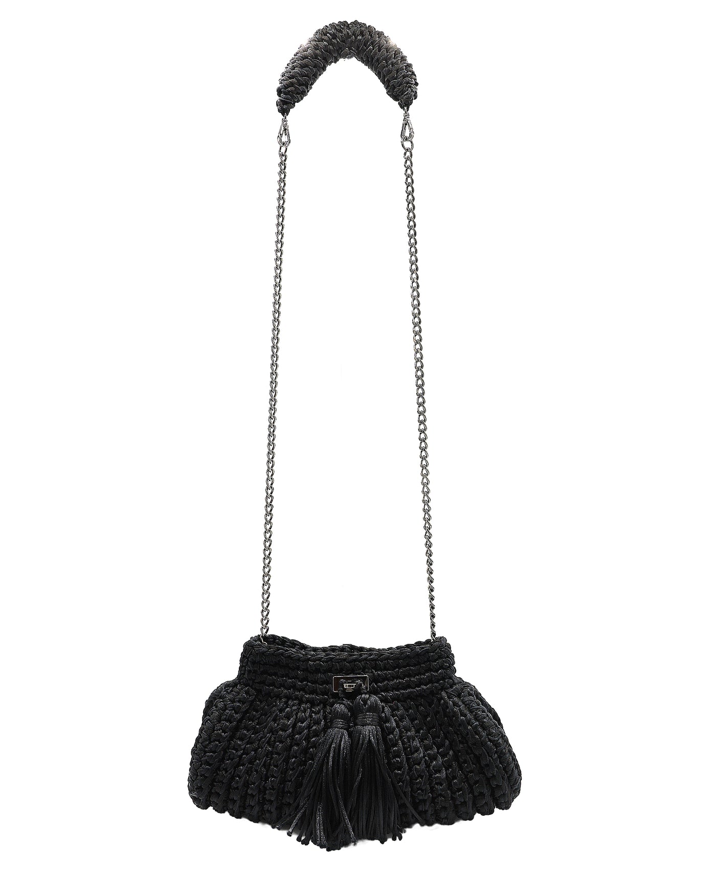 Mini Crochet Clutch/Crossbody Bag w/ Tassels view 2