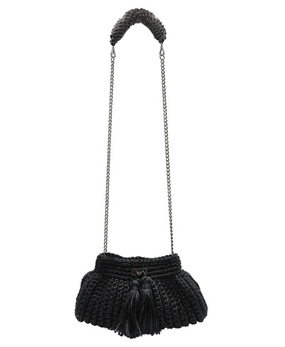 Mini Crochet Clutch/Crossbody Bag w/ Tassels image 2