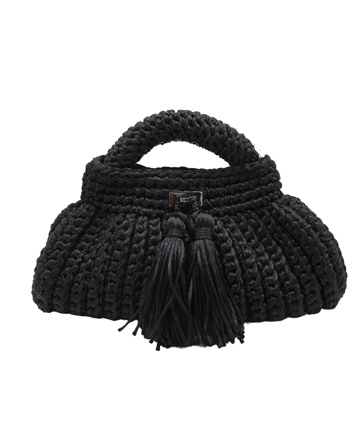 Mini Crochet Clutch/Crossbody Bag w/ Tassels view 1