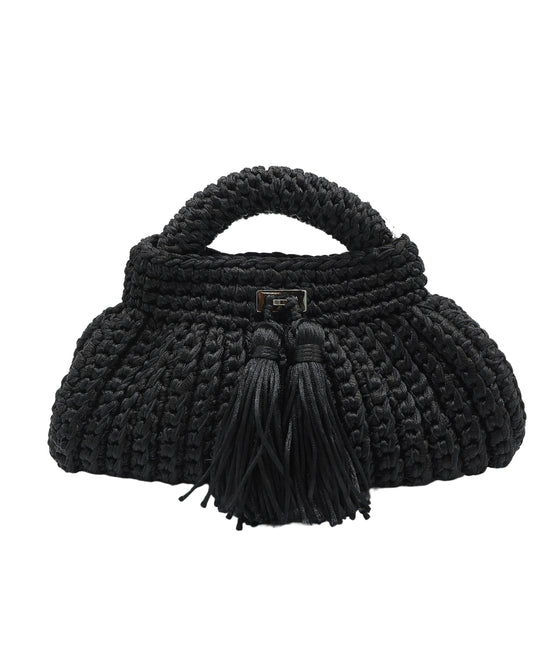 Mini Crochet Clutch/Crossbody Bag w/ Tassels view 