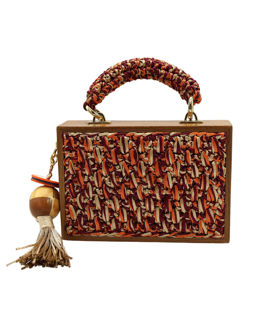 Wooden Crochet Handbag w/ Charm view 