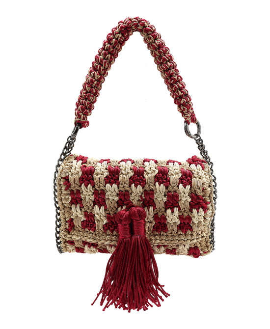 Crochet Shoulder Bag w/ Tassels view 