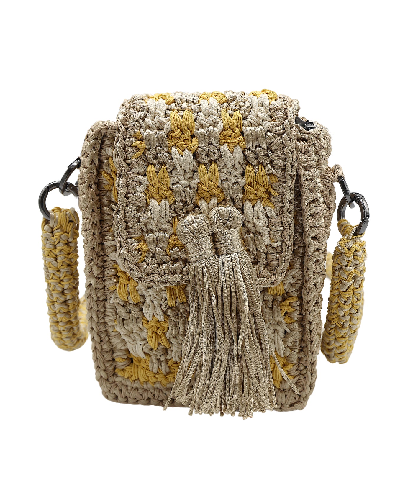 Crochet Crossbody Bag w/ Tassels view 1