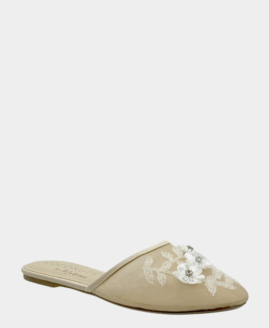 
Beaded Mesh Mule w/ Sequins in NUDE view 1
