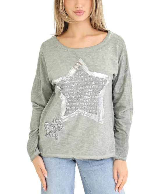 Star Long Sleeve Cotton Tee view 