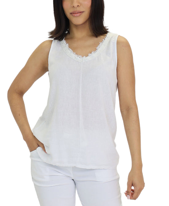 Linen Top w/ Raw Edge view 