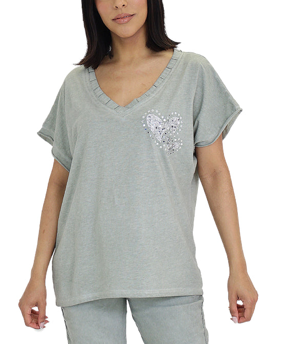 Top w/ Sequin Hearts view 