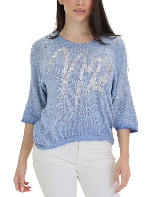 Metallic Heart Knit Top view 