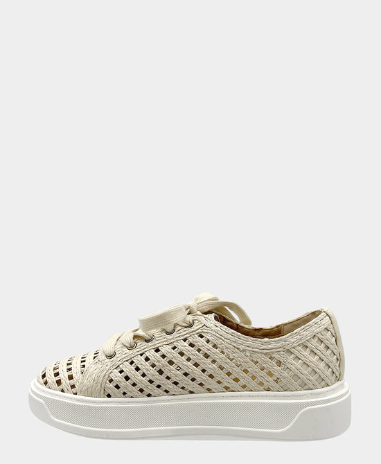 
Raffia Woven Platform Sneaker in ECRU view 2