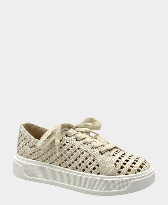 
Raffia Woven Platform Sneaker in ECRU view 1