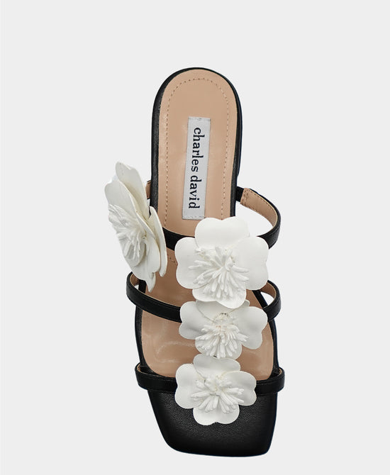 Faux Leather 3D Flower Sandal view 2