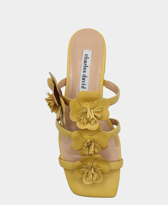 Faux Leather 3D Flower Sandal view 2