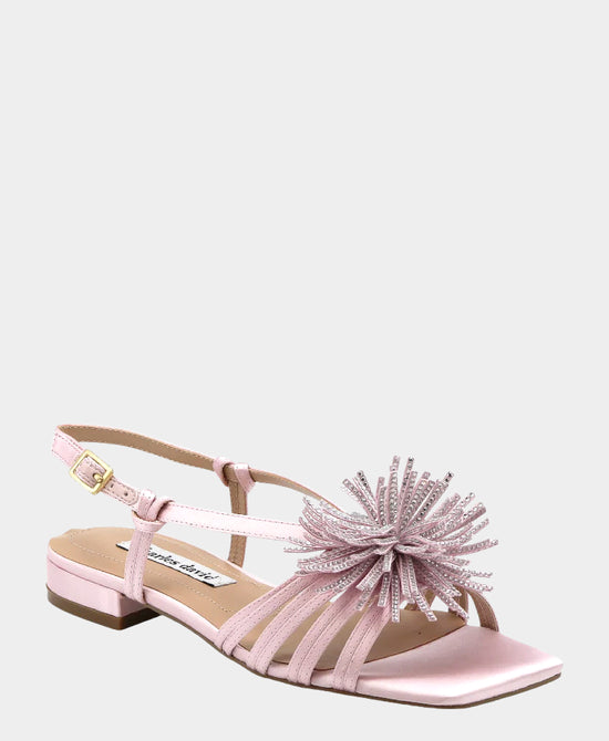 
Satin Pom Sandal w/ Crystals in PINK view 1