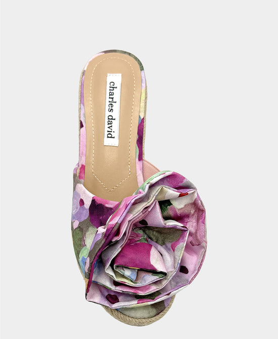
Flower Wedge Sandal in MAGENTA MULTI view 2