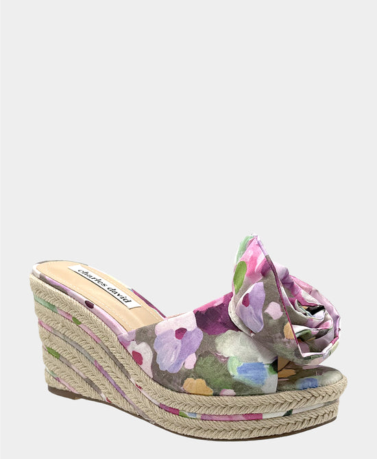 
Flower Wedge Sandal in MAGENTA MULTI view 1