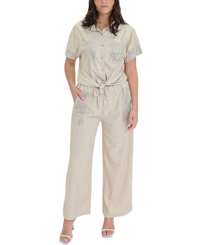 Hi-Lo Shimmer Shirt w/ Sequins image 2
