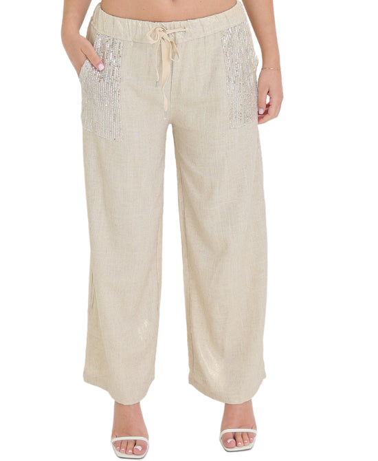 Shimmer Pants w/ Sequins view 1